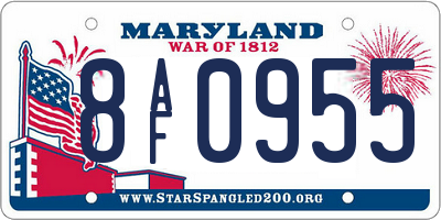 MD license plate 8AF0955