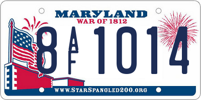 MD license plate 8AF1014