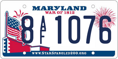 MD license plate 8AF1076
