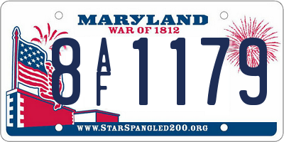 MD license plate 8AF1179