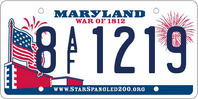 MD license plate 8AF1219