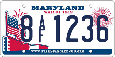 MD license plate 8AF1236