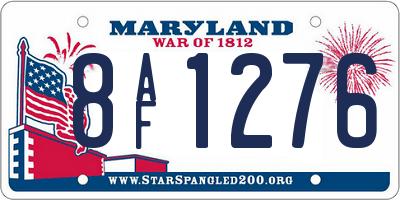 MD license plate 8AF1276