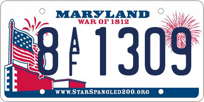 MD license plate 8AF1309