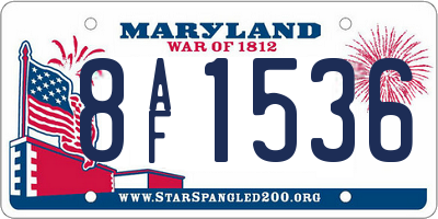 MD license plate 8AF1536