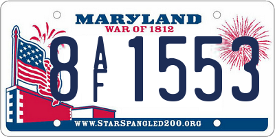 MD license plate 8AF1553