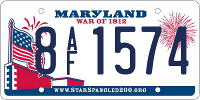 MD license plate 8AF1574