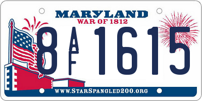 MD license plate 8AF1615