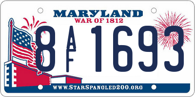 MD license plate 8AF1693