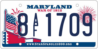 MD license plate 8AF1709