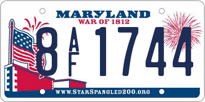 MD license plate 8AF1744