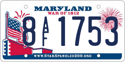 MD license plate 8AF1753