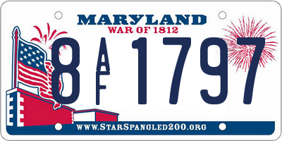MD license plate 8AF1797