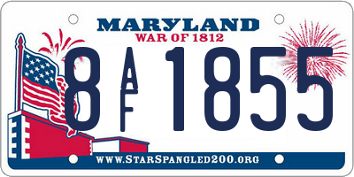 MD license plate 8AF1855