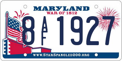 MD license plate 8AF1927