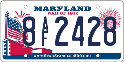 MD license plate 8AF2428
