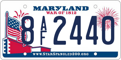 MD license plate 8AF2440