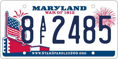 MD license plate 8AF2485