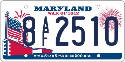 MD license plate 8AF2510