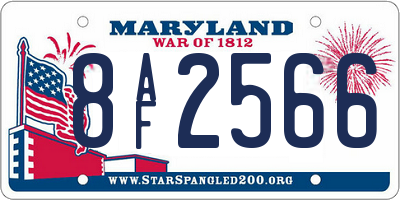 MD license plate 8AF2566