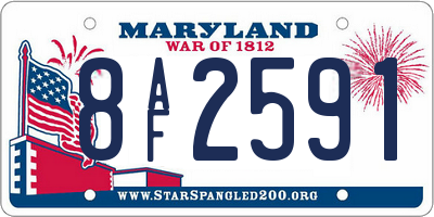MD license plate 8AF2591
