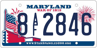 MD license plate 8AF2846