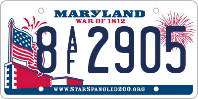 MD license plate 8AF2905