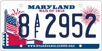 MD license plate 8AF2952