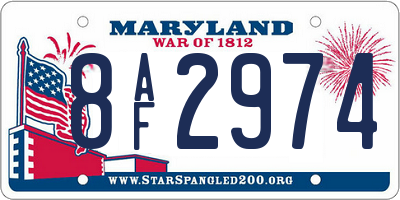 MD license plate 8AF2974