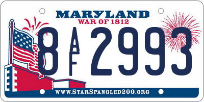MD license plate 8AF2993
