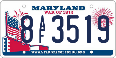 MD license plate 8AF3519