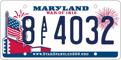 MD license plate 8AF4032