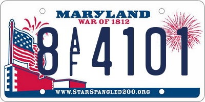 MD license plate 8AF4101