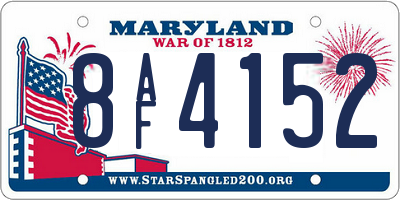 MD license plate 8AF4152