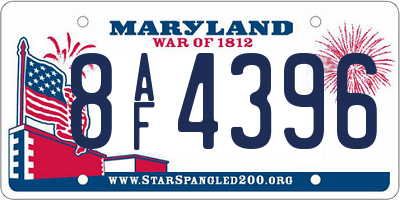 MD license plate 8AF4396