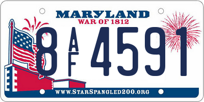 MD license plate 8AF4591