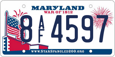 MD license plate 8AF4597