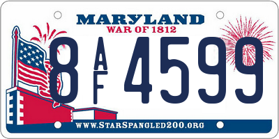 MD license plate 8AF4599