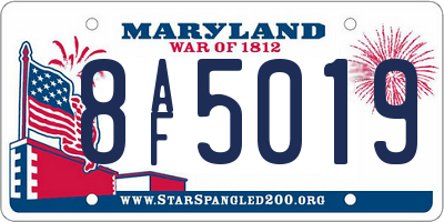 MD license plate 8AF5019