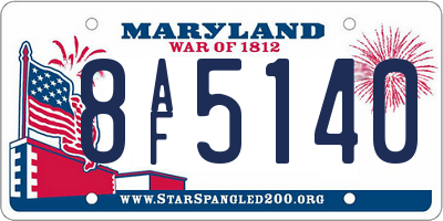 MD license plate 8AF5140