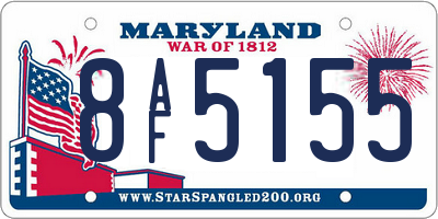 MD license plate 8AF5155