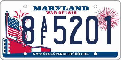 MD license plate 8AF5201