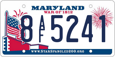MD license plate 8AF5241