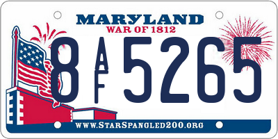 MD license plate 8AF5265