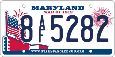 MD license plate 8AF5282