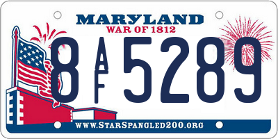 MD license plate 8AF5289