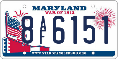 MD license plate 8AF6151