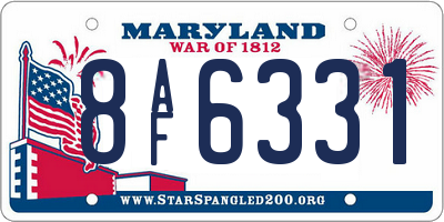 MD license plate 8AF6331