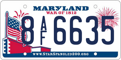MD license plate 8AF6635