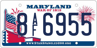 MD license plate 8AF6955